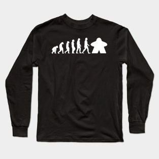 Meeple Evolution Board Game Graphic - Tabletop Gaming Long Sleeve T-Shirt